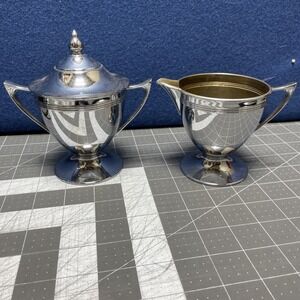 Royal Rochester Silver Creamer And Sugar With Lid